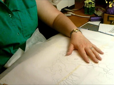 Tracing Applique Pattern On A Dark Background