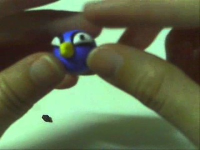 Tutorial: Angry birds polymer clay charms (blue)