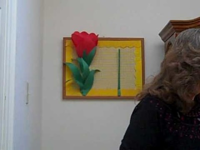 3D Paper Tulip Flower Bulletin Board for School Classrooms Created with Staple Gun