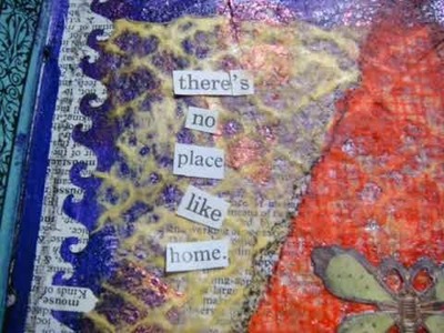 Art journal mixed media There's No Place Like Home
