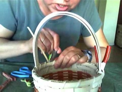 Basket Weaving Video #18b - How to Finish Lashing a Basket Rim