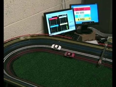 Biofeedback Slot Car Racing Test - Slot cars controlled by your body