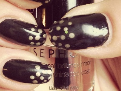 D.I.Y. gold polka dots nails tutorial