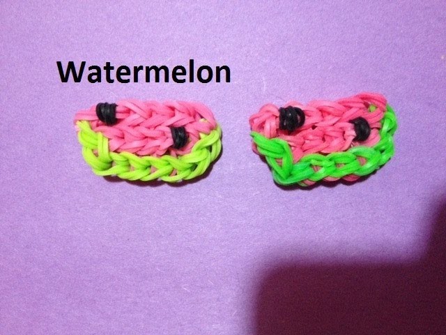 How to Make a Watermelon Charm on the Rainbow Loom - Original Design