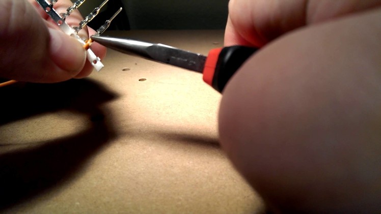 Installing Crimp Pins with Needle Nose Pliers