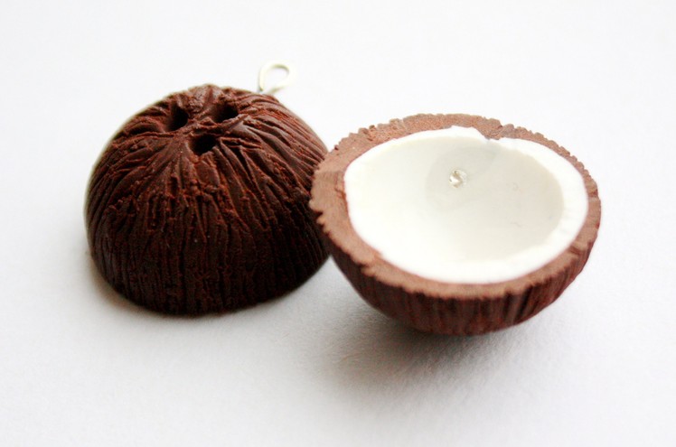 Polymer clay coconut TUTORIAL (fruit bracelet part 1)