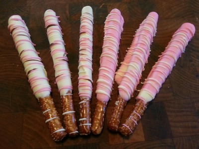 Pretzel Rods in Chocolate with decorations