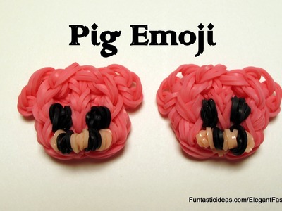 Rainbow Loom Pig Face Emoji.Emoticon Charm - How to