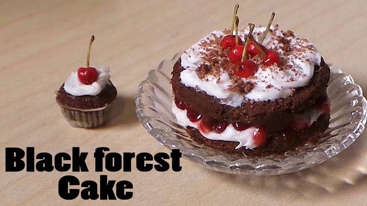 Cherry Chocolate. Schwarzwald. Black Forest Miniature Cake - Polymer Clay Tutorial