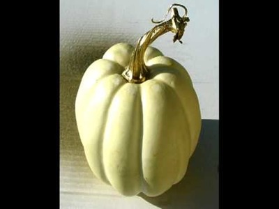 Decorating Artificial White Pumpkins for Fall Weddings, Anniversary Parties or Thanksgiving Decor