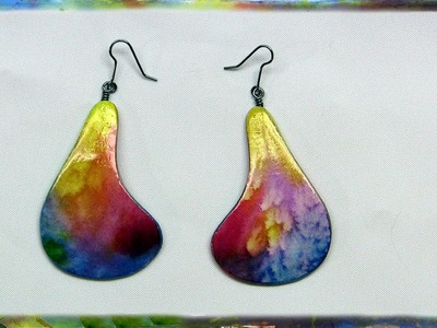 How to make Watercolor Paper Earrings by Ross Barbera