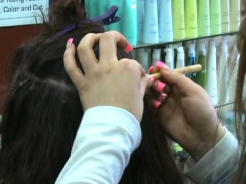 How to put on micro-rings hair extensions