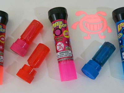 Kidsmania Laser Pop Projector Candy with Strawberry, Blue Raspberry, & Cherry Lollipops!