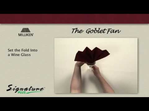 Napkin Folding Tutorial - How to fold a Goblet Fan napkin