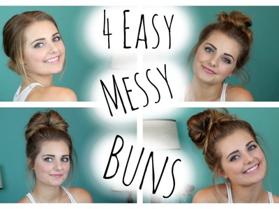 NO HEAT HAIRSTYLES: 4 Easy Messy Buns!| HauteBrilliance