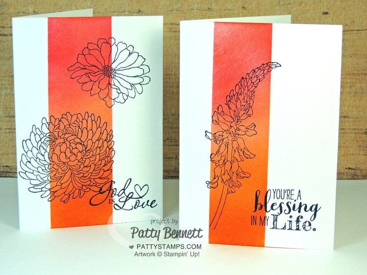 Stampin Up card Sponging with Post Its
