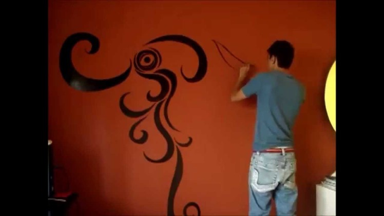 Swirls painting on wall