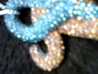 WWW.NKBLING.CO.UK - Swarovski crystal aqua & bronze crystal rhinestone key necklace