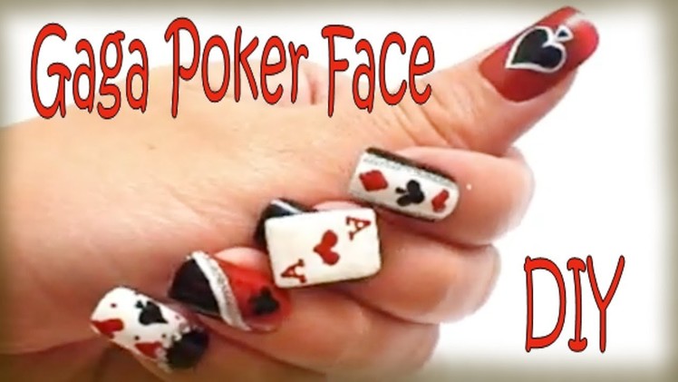 3D Lady Gaga Poker Face Nails Tutorial - Halloween 2011
