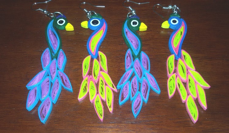 55. Quilling Peacock Earrings Tutorial New Design