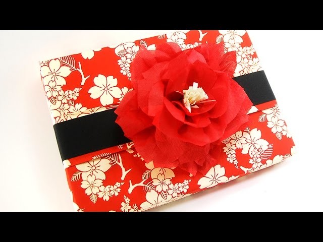 Chic Gift Wrapping with Beautiful Paper Flower