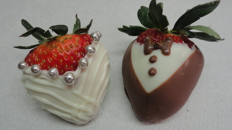 "Dressed Up" Chocolate Dipped Strawberries (Bride and Groom)