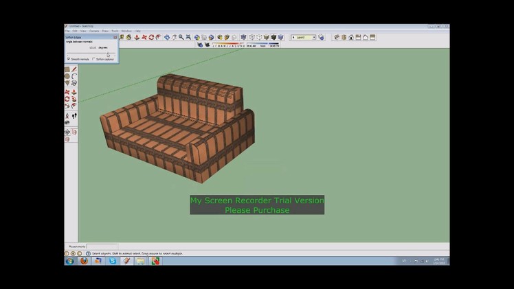 Google Sketchup 3D Sofa tv table and flat screen TV part 1