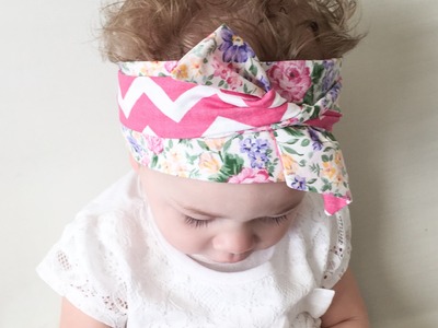 Headwrap Tutorial: How to tie a baby Headwrap "twice with a knot" style.