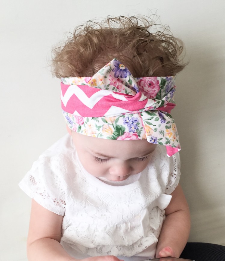Headwrap Tutorial: How to tie a baby Headwrap "twice with a knot" style.