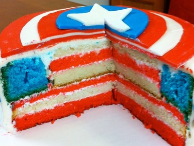 HOW TO MAKE A CAPTAIN AMERICA CAKE - NERDY NUMMIES
