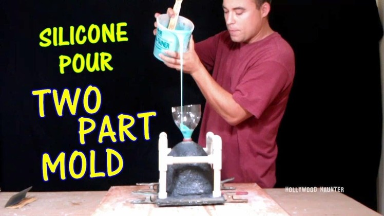 How To Make A Human Skull Mold: Part Four Pouring Silicone In Two Part Mold