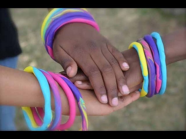 How to make polymer clay bangle bracelets for little girls! | Nik Scott