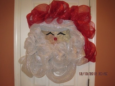 How to make your own Deco Mesh Santa Wreath