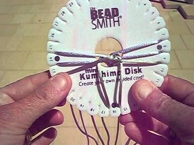 Kumihimo flat braid on round disk