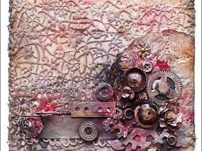 Mixed-media cover for album