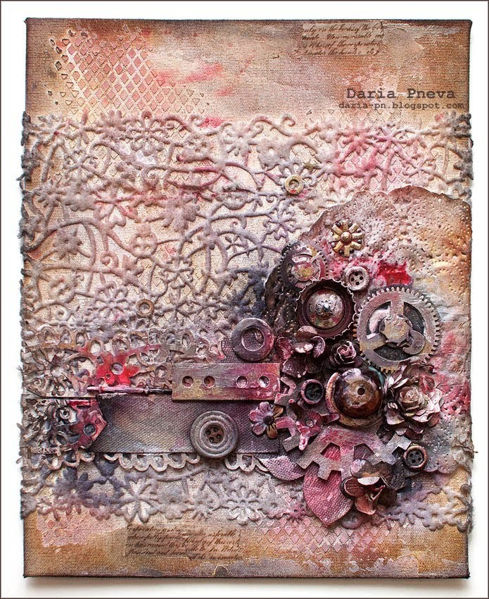 Mixed-media cover for album
