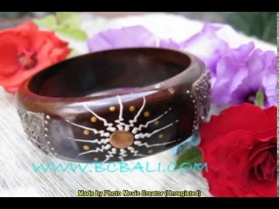 New jewelry designer handmade process with wooden bangle bracelets material