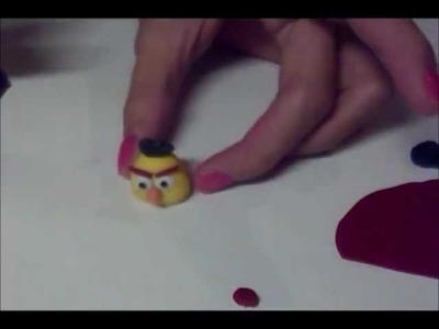 Angry bird yellow fimo. polymer clay tutorial
