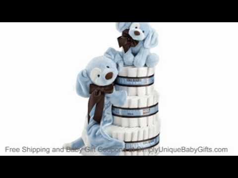 Baby Diaper Cake - Baby Shower Cakes- Boy Diaper Cake-Free Shipping