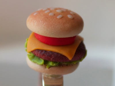 Cheeseburger Ring - Polymer Clay Miniature Food Jewelry Tutorial