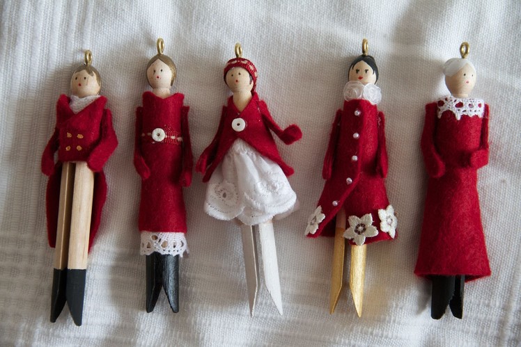 Christmas doll ornaments - Petites poupées de Noël