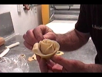 Demo of making a bread rose