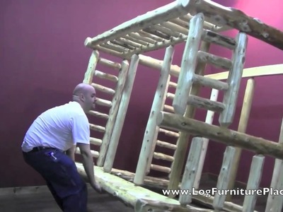 Full over Queen Log Bunk Bed Assembly | How To Assemble Log Bunk Bed