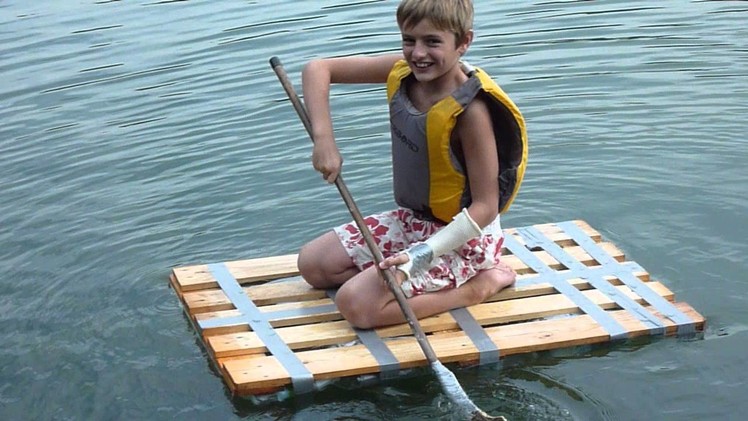 Home made raft made of botles