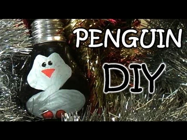 Homemade Christmas Ornaments - Penguin from Light Bulb