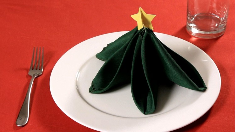 How to Fold a Napkin into a Christmas Tree | Napkin Folding