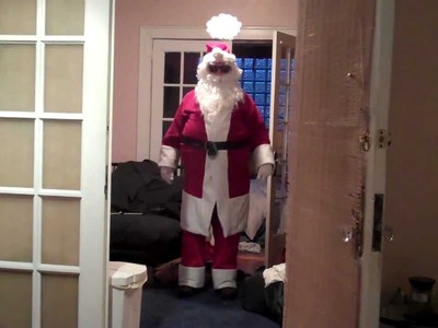 How to make a Santa Claus costume with a bathrobe, sweatpants, and 2 pillows for cheap