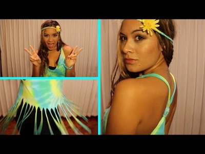 How To Make A Tie Dye Racer Back Fringe Shirt- Hippie Costume