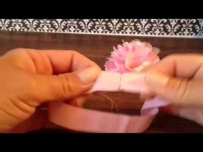 How to make Fold over elastic Flower baby headband