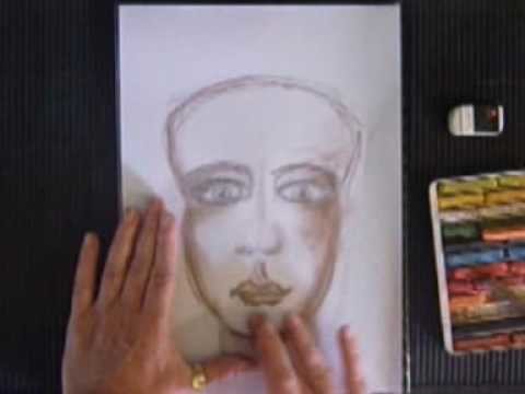 How to sketch and shade a face with chalk pastels 2010.